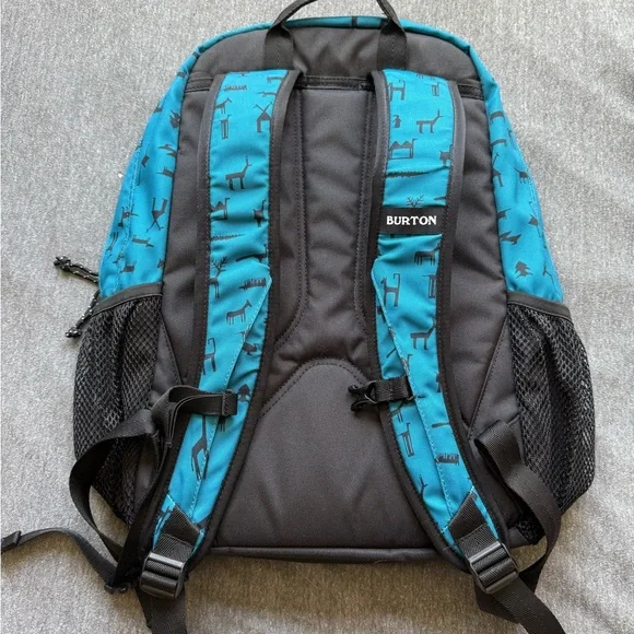 Burton Blue and Black Backpack with Geometric Design RARE PATTERN - Picture 2 of 5